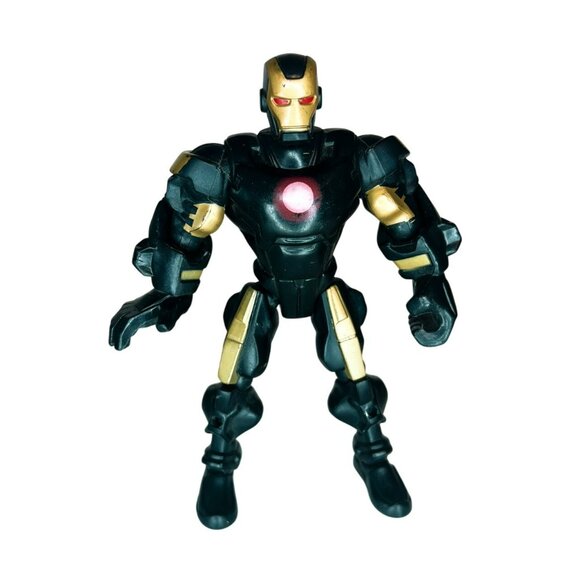 Marvel Super Hero Mashers Iron Man War Machine Black Gold 6" Action Figure 2014 - Picture 1 of 4